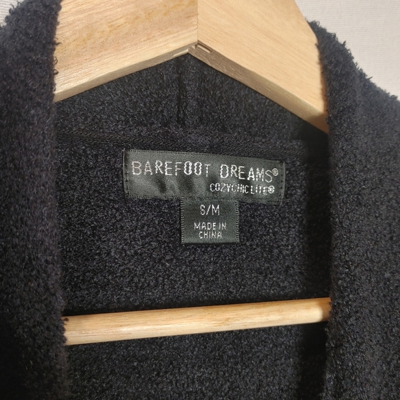 Barefoot‎ Dreams CozyChic Lite Calypso Wrap Cardigan Waterfall Black 436 small M - Picture 7 of 9